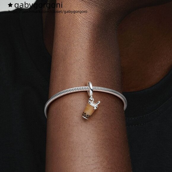 Pandora Murano Glass Bubble Tea Dangle Charm - Picture 4 of 5